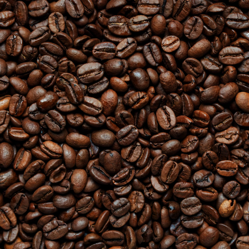 a large pile of coffee beans