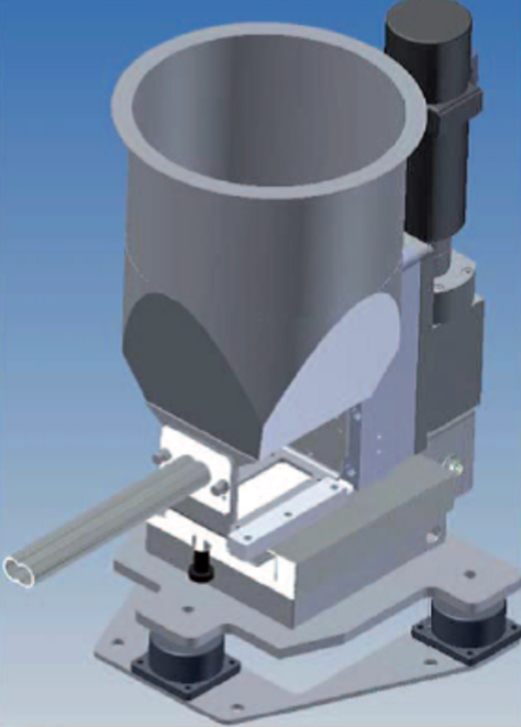 A twin screw feeder feeding system